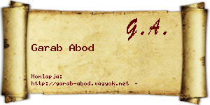 Garab Abod névjegykártya